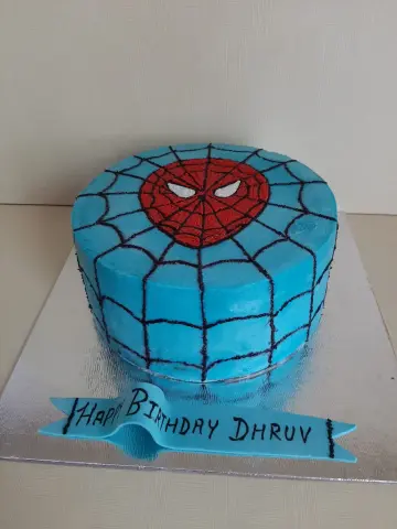 Eggless vanilla cake (spiderman cake)